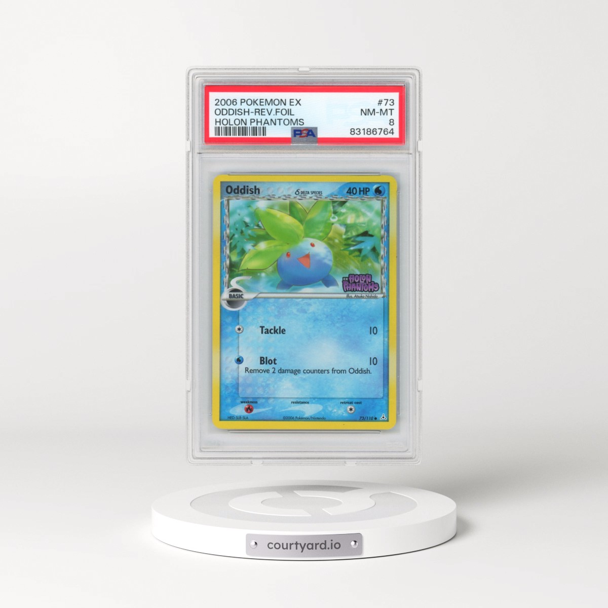 2006 Pokémon EX Holon Phantoms #73 Oddish - Reverse Foil (PSA 8 NM-MT)