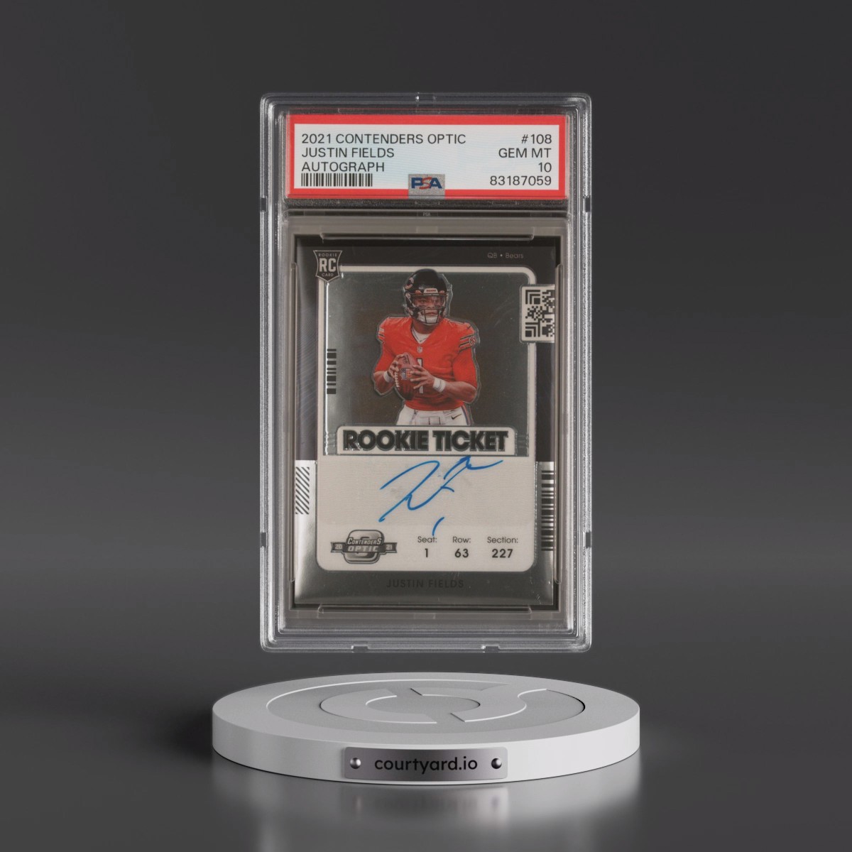 2021 Panini Contenders Optic #108 Justin Fields - Autograph (PSA 10 GEM MINT)