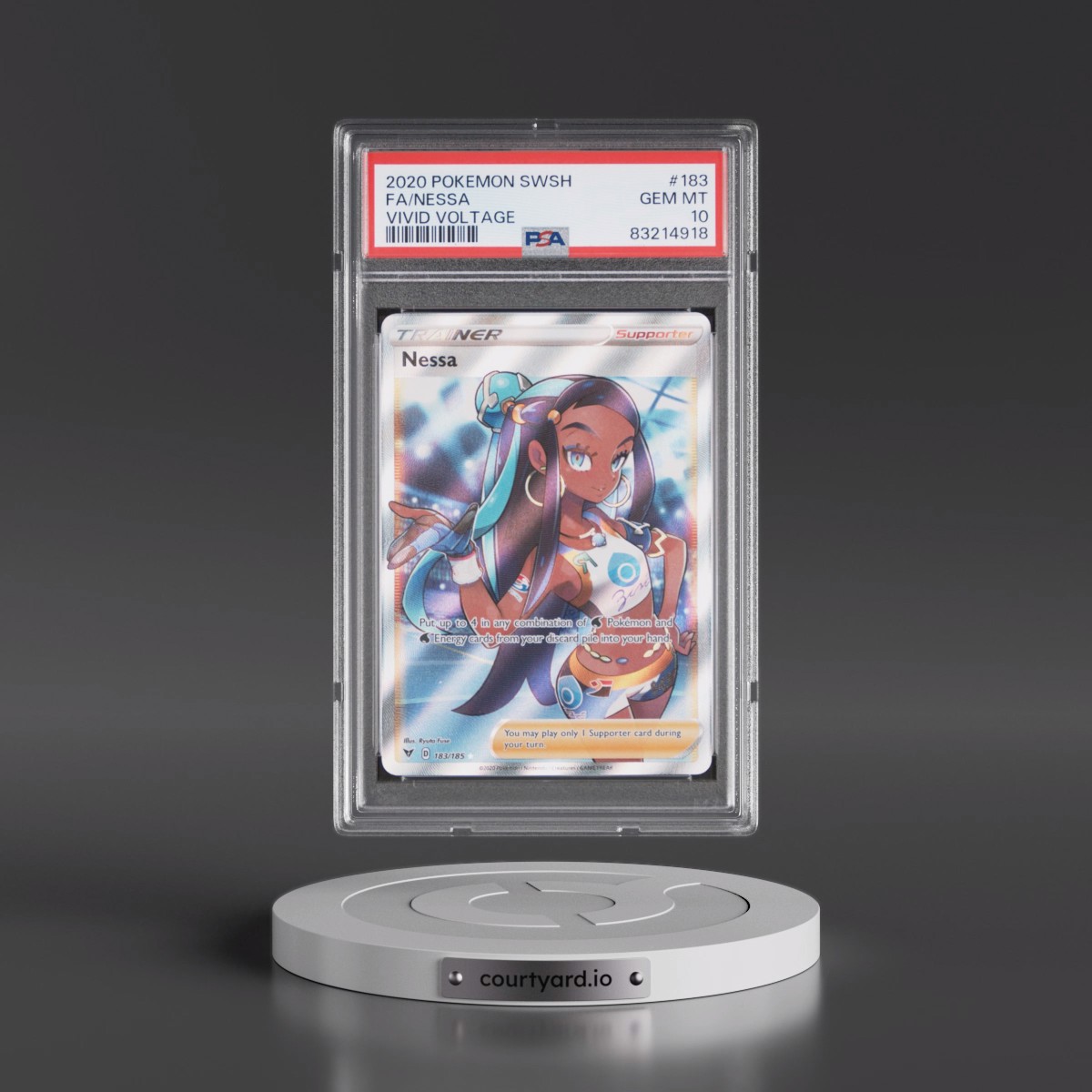 2020 Pokémon Sword & Shield Vivid Voltage #183 Nessa - Full Art (PSA 10 GEM MINT)