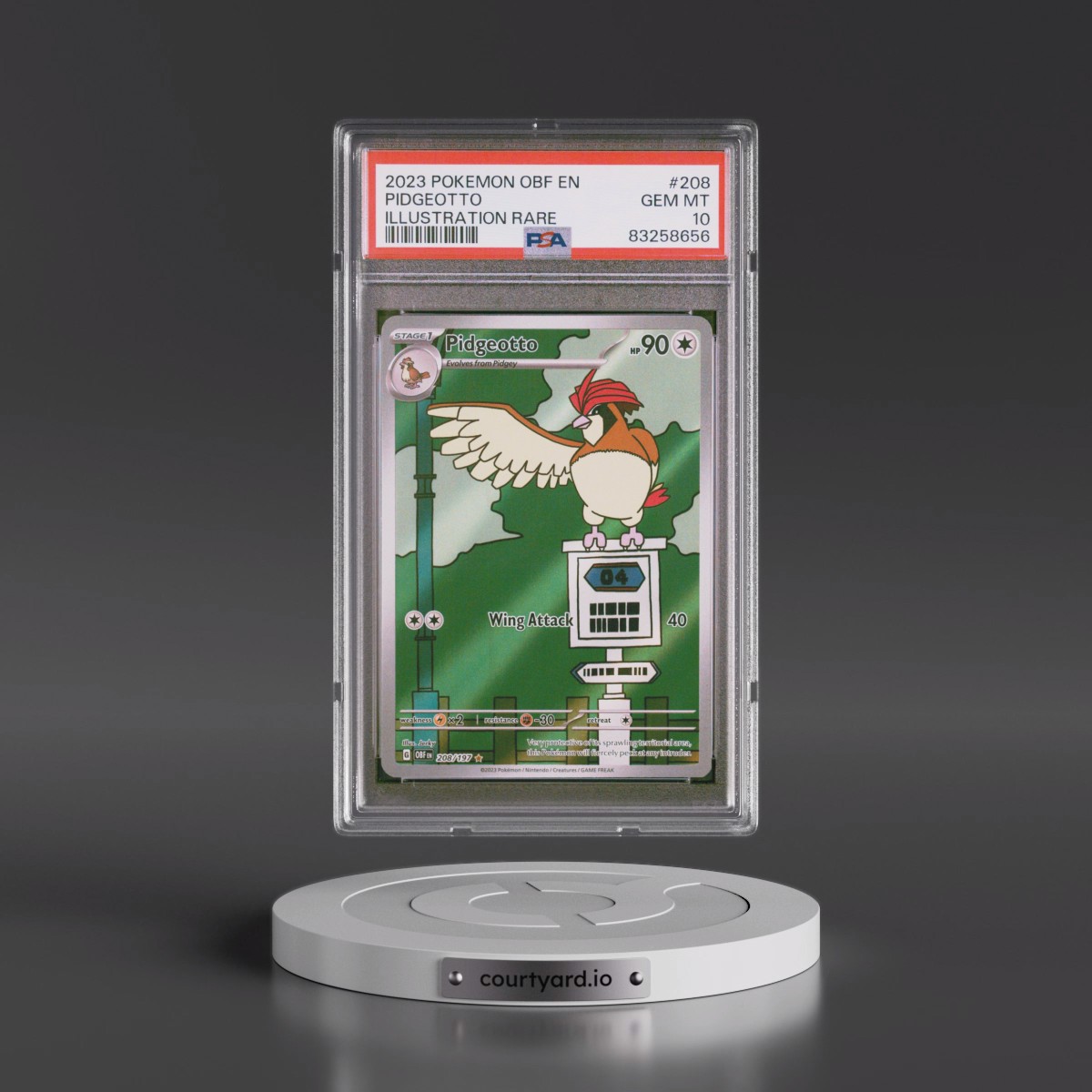 2023 Pokémon Obf EN-Obsidian Flames #208 Pidgeotto - Illustration Rare (PSA 10 GEM MINT)