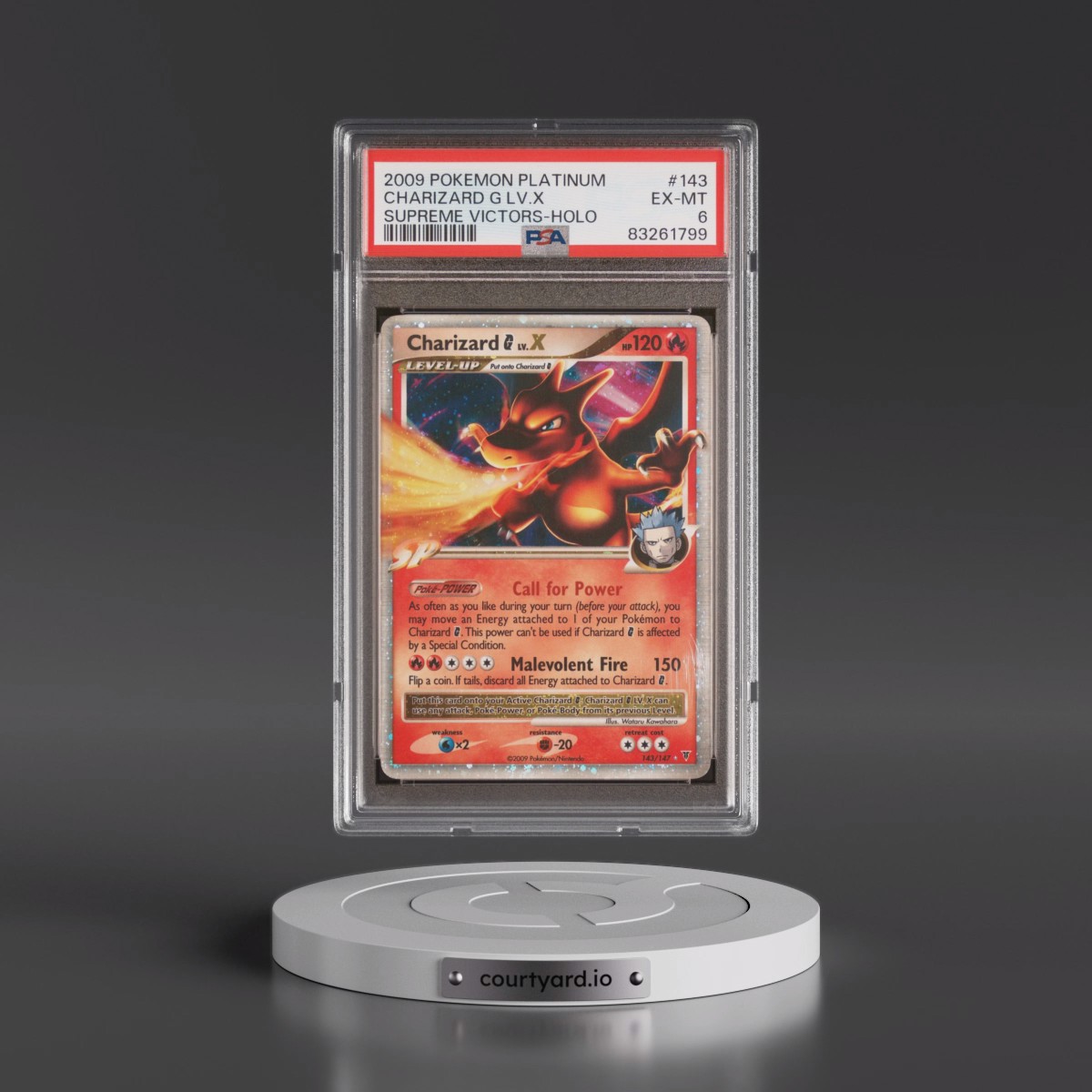 2009 Pokémon Platinum Supreme Victors #143 Charizard G LV.X - Holo (PSA 6 EX-MT)