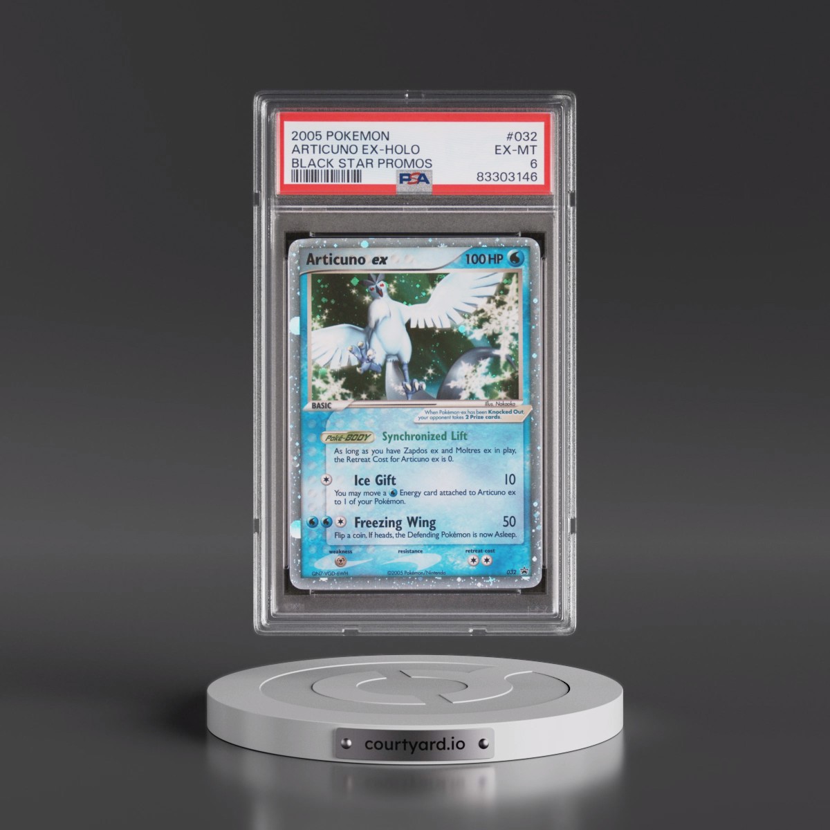 2005 Pokémon Black Star Promos #032 Articuno EX - Holo Holo (PSA 6 EX-MT)