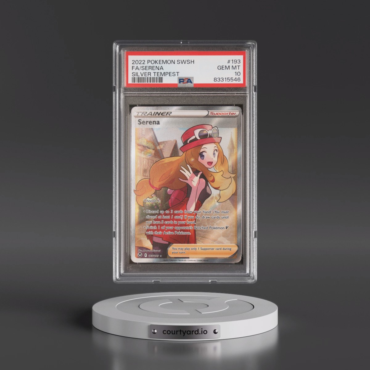 2022 Pokémon Sword & Shield Silver Tempest #193 Serena - Full Art (PSA 10 GEM MINT)