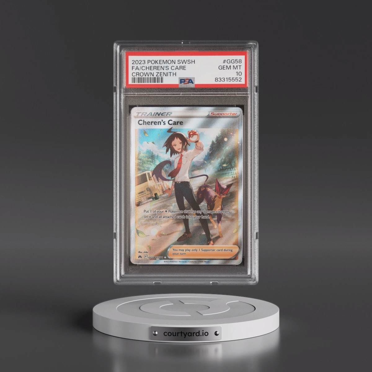 2023 Pokémon Sword and Shield Crown Zenith #GG58 Cheren's Care - Full Art (PSA 10 GEM MINT)