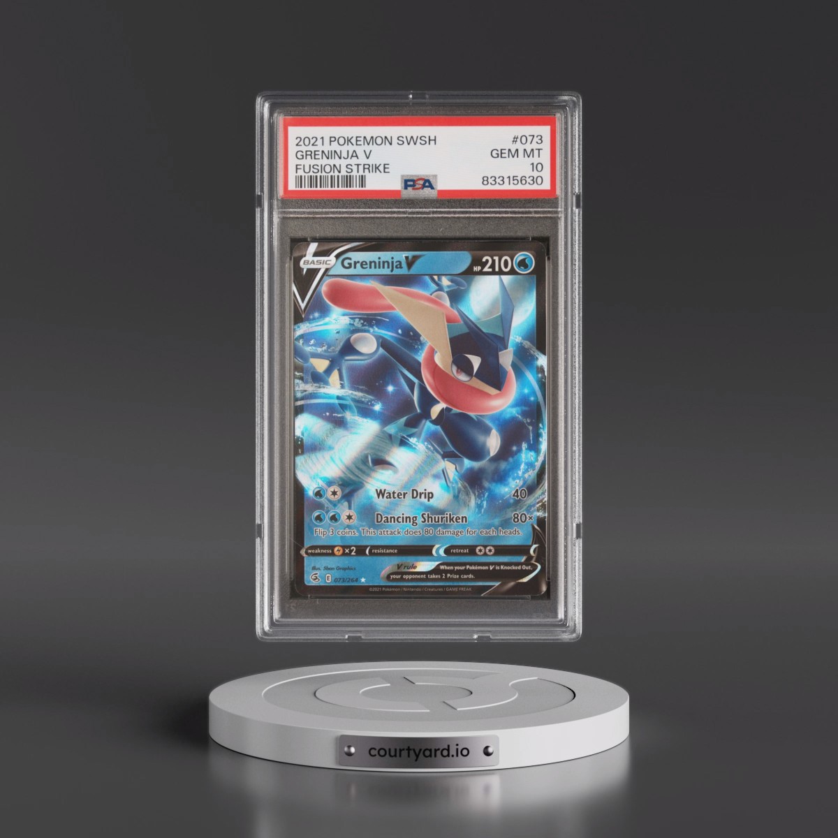 2021 Pokémon Sword & Shield Fusion Strike #073 Greninja V - Holo (PSA 10 GEM MINT)
