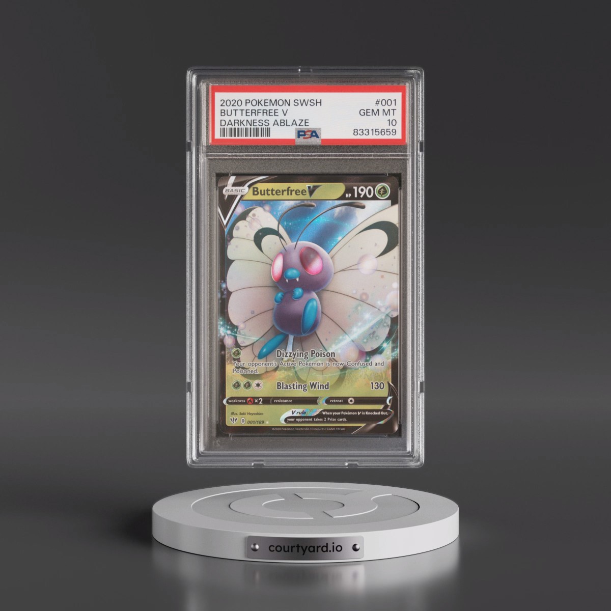 2020 Pokémon Sword & Shield Darkness Ablaze #001 Butterfree V - Holo (PSA 10 GEM MINT)