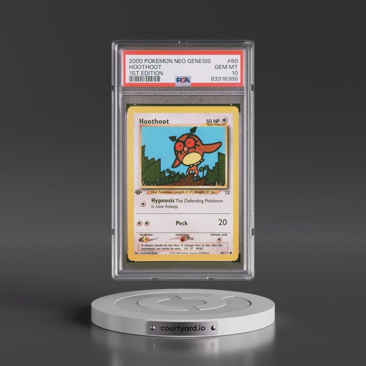 2000 Pokémon Neo Genesis #60 Hoothoot - 1st Edition (PSA 10 GEM MINT)