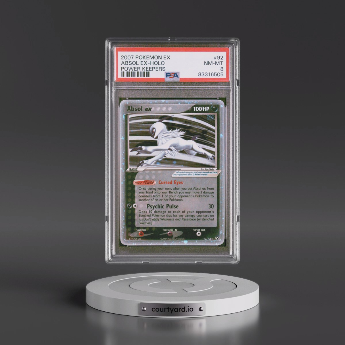 2007 Pokémon EX Power Keepers #92 Absol EX - Holo Holo (PSA 8 NM-MT)