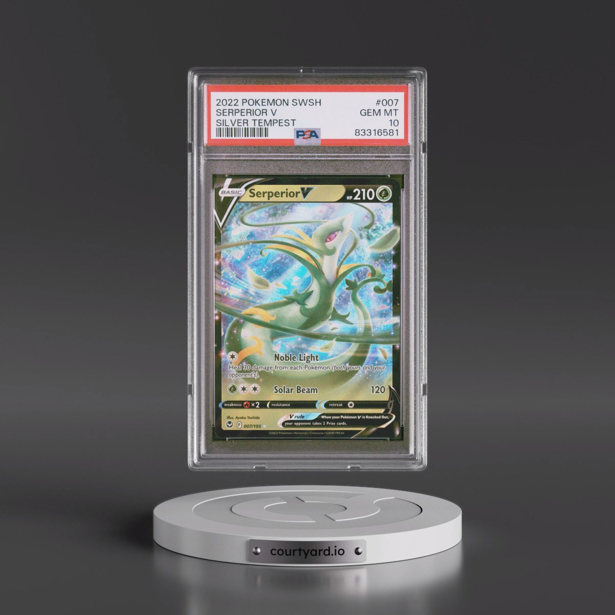 2022 Pokémon Sword & Shield Silver Tempest #007 Serperior V - Holo (PSA 10 GEM MINT)