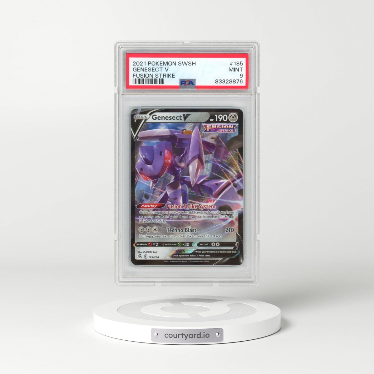 2021 Pokémon Sword & Shield Fusion Strike #185 Genesect V - Holo (PSA 9 MINT)