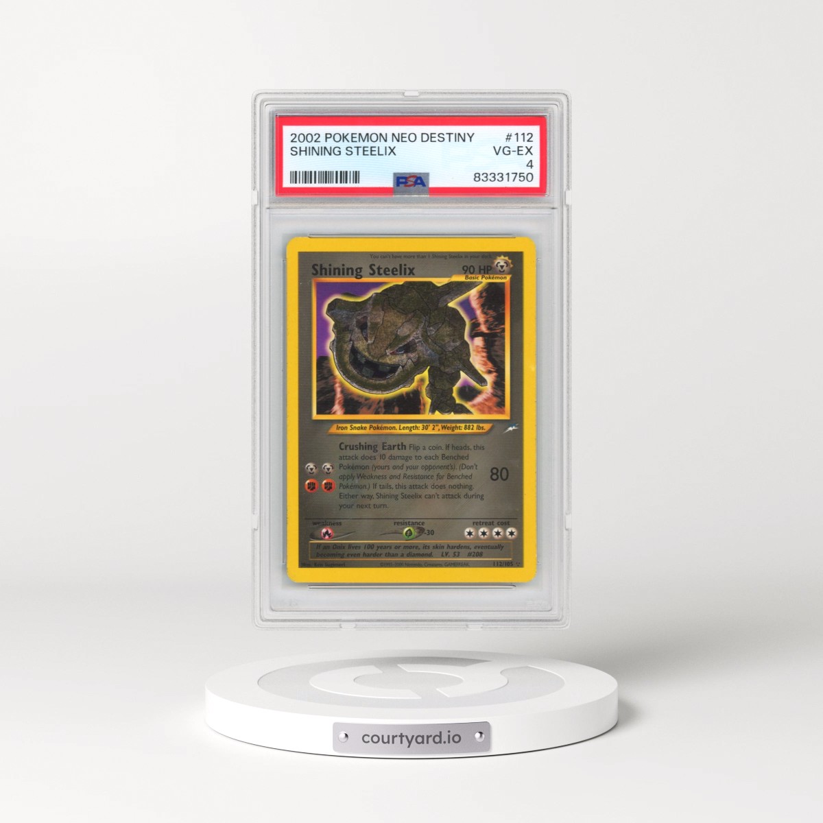 2002 Pokémon Neo Destiny #112 Shining Steelix - Holo (PSA 4 VG-EX)