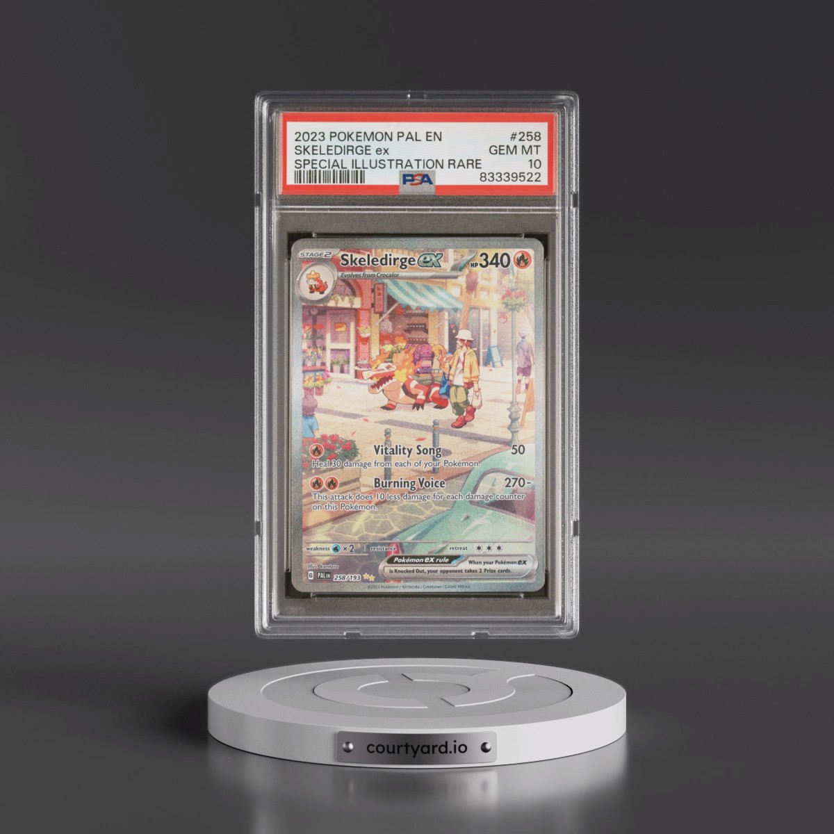 2023 Pokémon Pal EN-Paldea Evolved #258 Skeledirge EX - Holo Special Illustration Rare (PSA 10 GEM MINT)