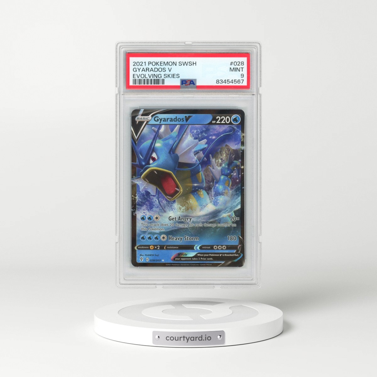 2021 Pokémon Sword & Shield Evolving Skies #028 Gyarados V - Holo (PSA 9 MINT)
