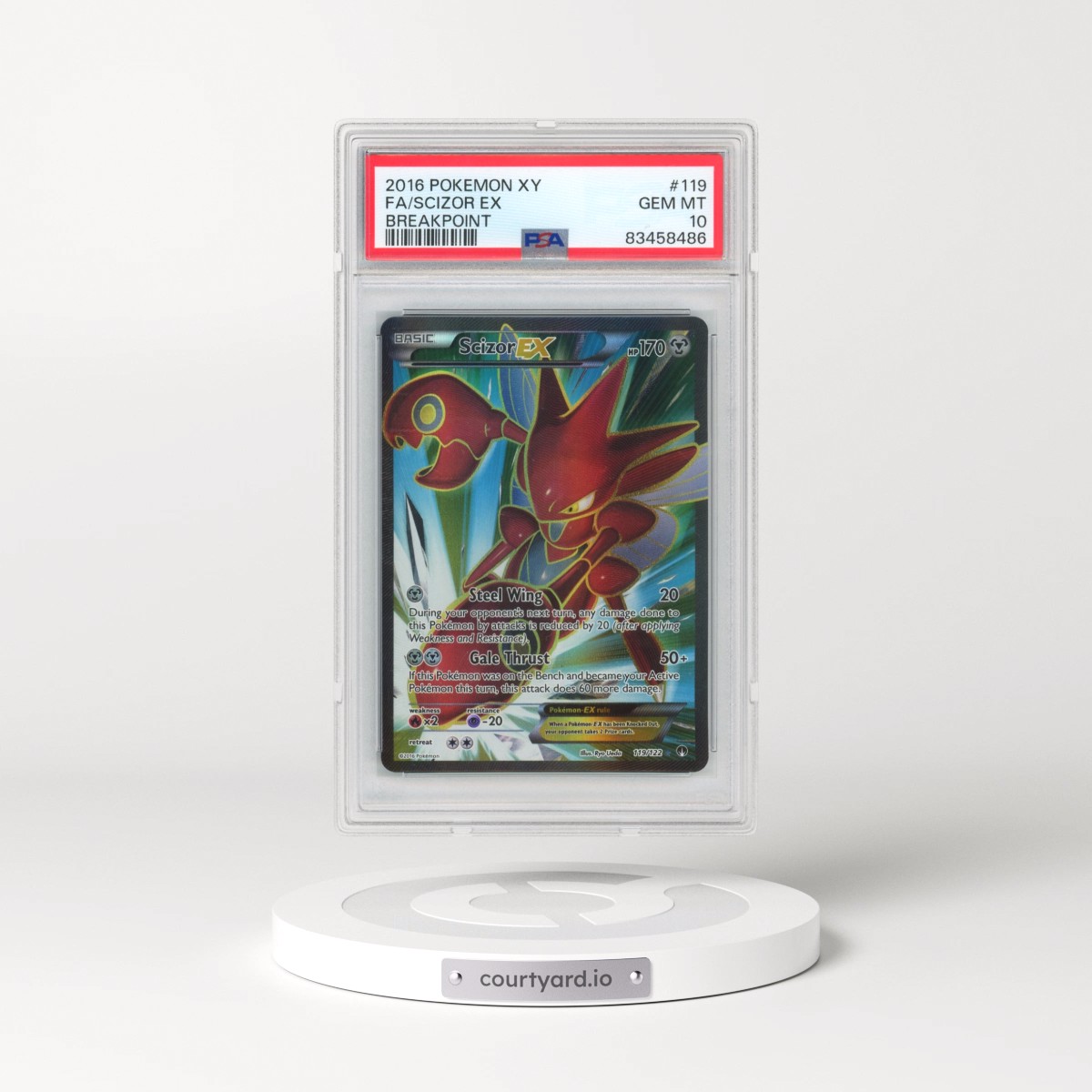 2016 Pokémon XY Breakpoint #119 Scizor EX - Holo Full Art (PSA 10 GEM MINT)