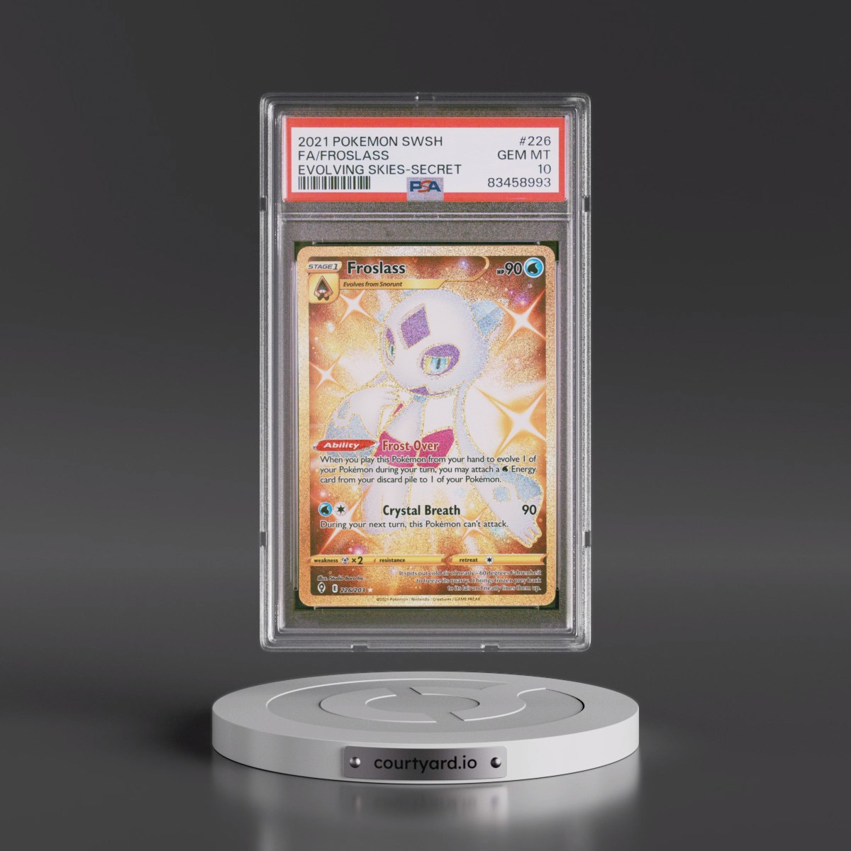 2021 Pokémon Sword & Shield Evolving Skies #226 Froslass - Full Art Secret (PSA 10 GEM MINT)