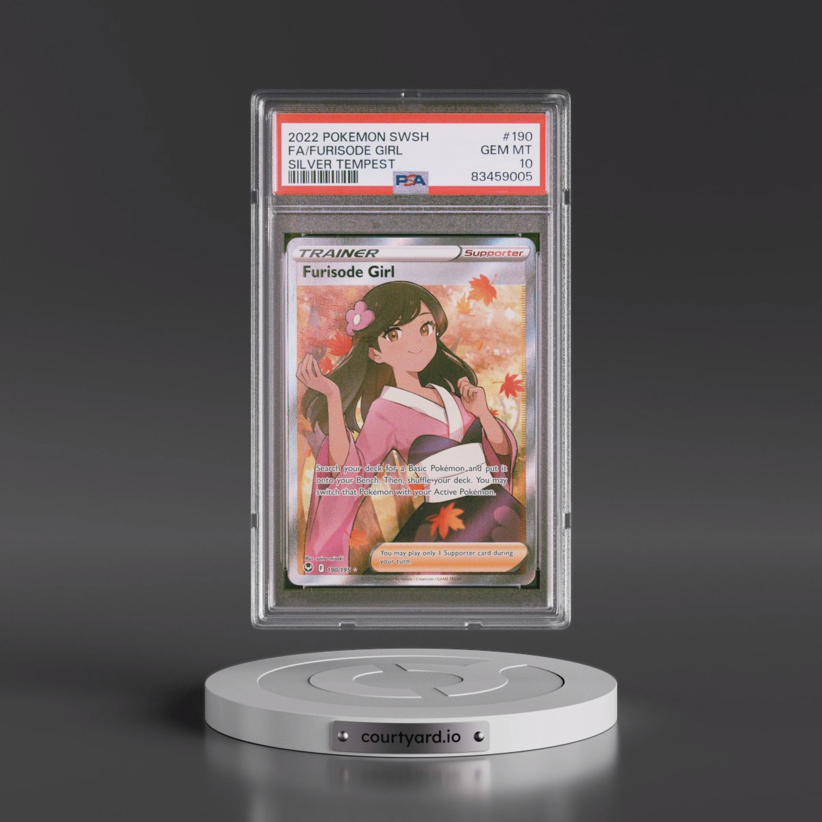 2022 Pokémon Sword & Shield Silver Tempest #190 Furisode Girl - Full Art (PSA 10 GEM MINT)