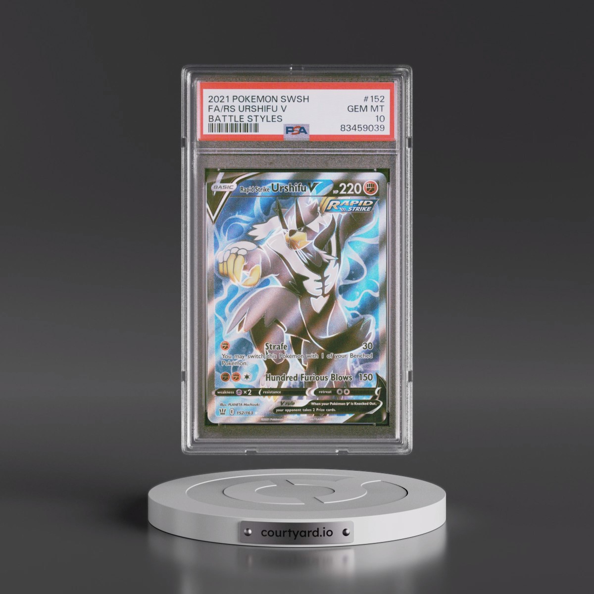 2021 Pokémon Sword & Shield Battle Styles #152 Rapid Strike Urshifu V - Holo Full Art (PSA 10 GEM MINT)