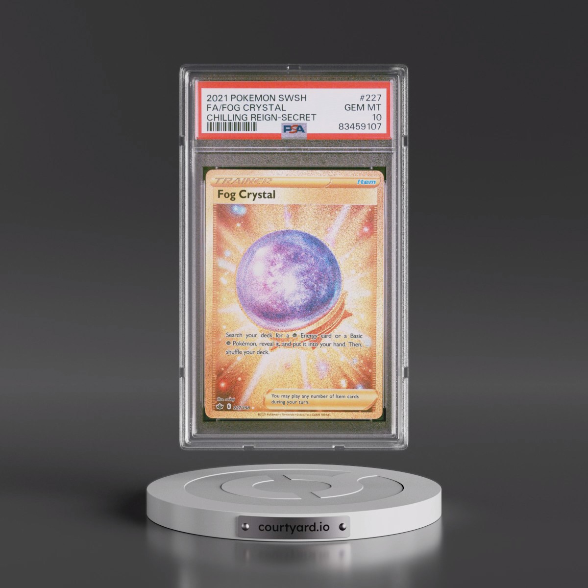 2021 Pokémon Sword & Shield Chilling Reign #227 Fog Crystal - Full Art Secret (PSA 10 GEM MINT)