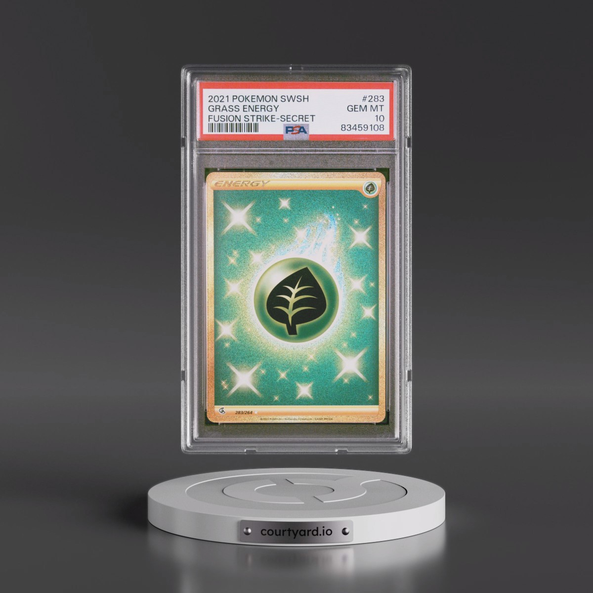 2021 Pokémon Sword & Shield Fusion Strike #283 Grass Energy - Secret (PSA 10 GEM MINT)