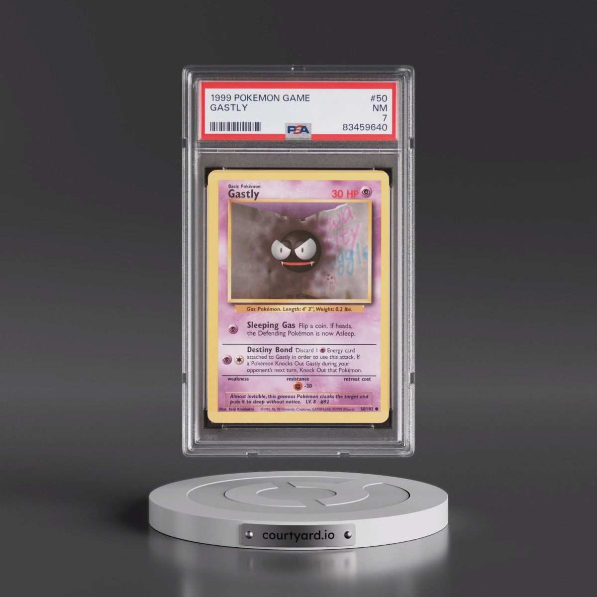 1999 Pokémon Game #50 Gastly (PSA 7 NM)