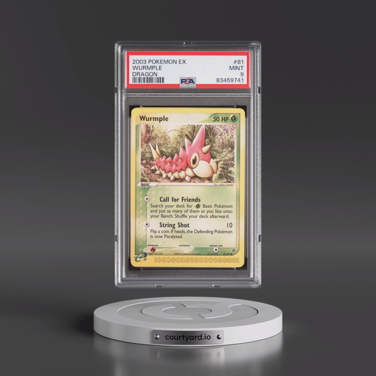 2003 Pokémon EX Dragon #81 Wurmple (PSA 9 MINT)