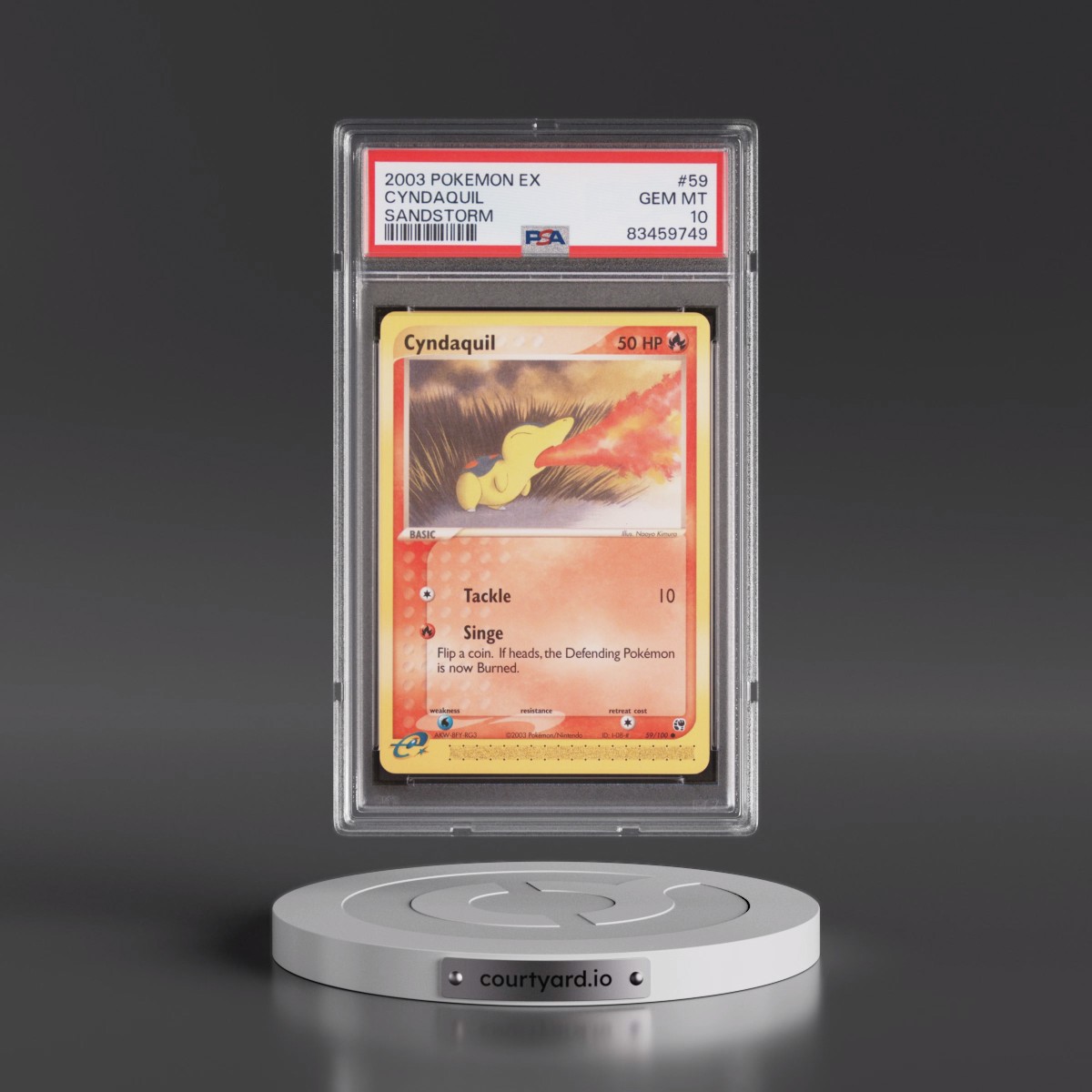 2003 Pokémon EX Sandstorm #59 Cyndaquil (PSA 10 GEM MINT)