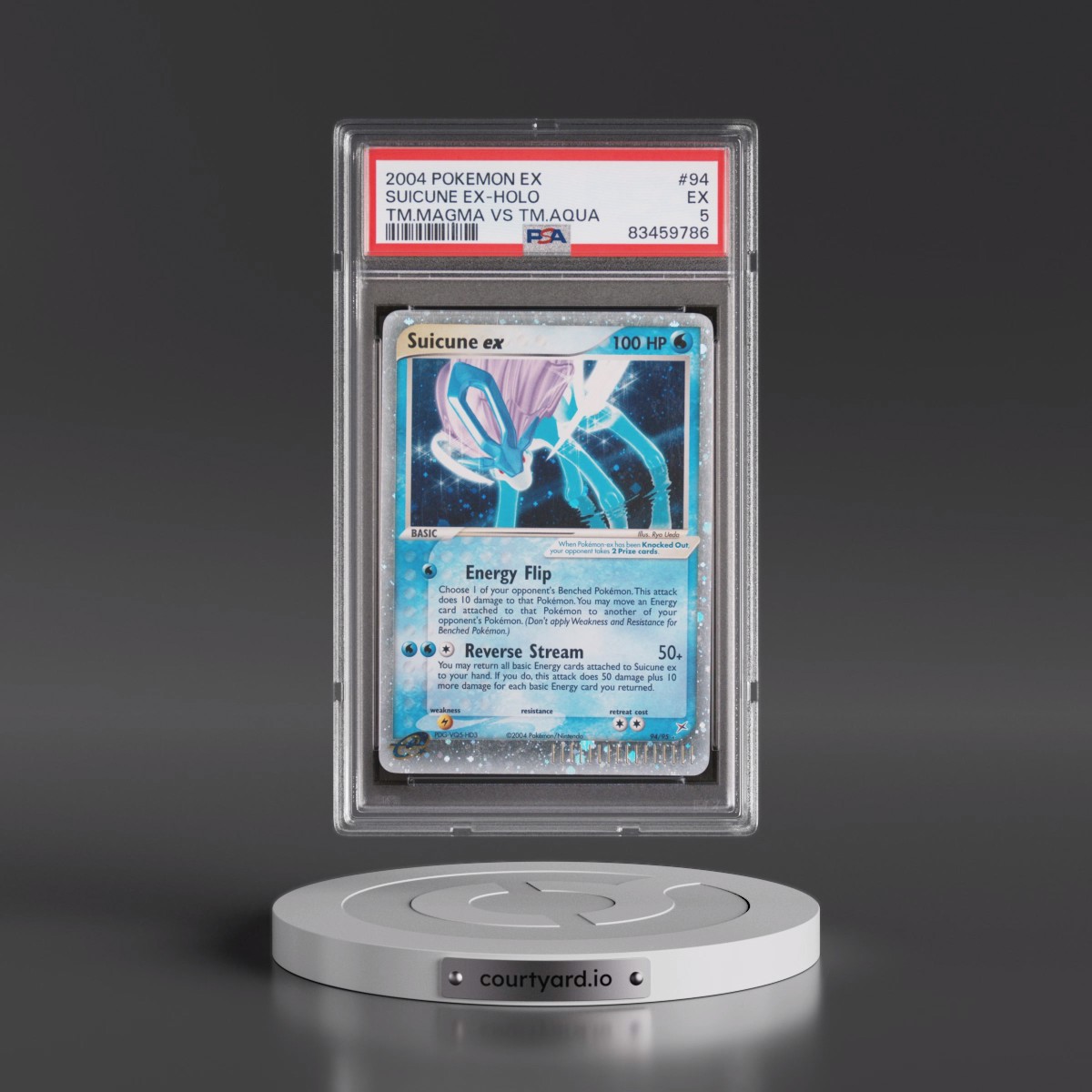 2004 Pokémon EX Team Magma VS Team Aqua #94 Suicune EX - Holo Holo (PSA 5 EX)