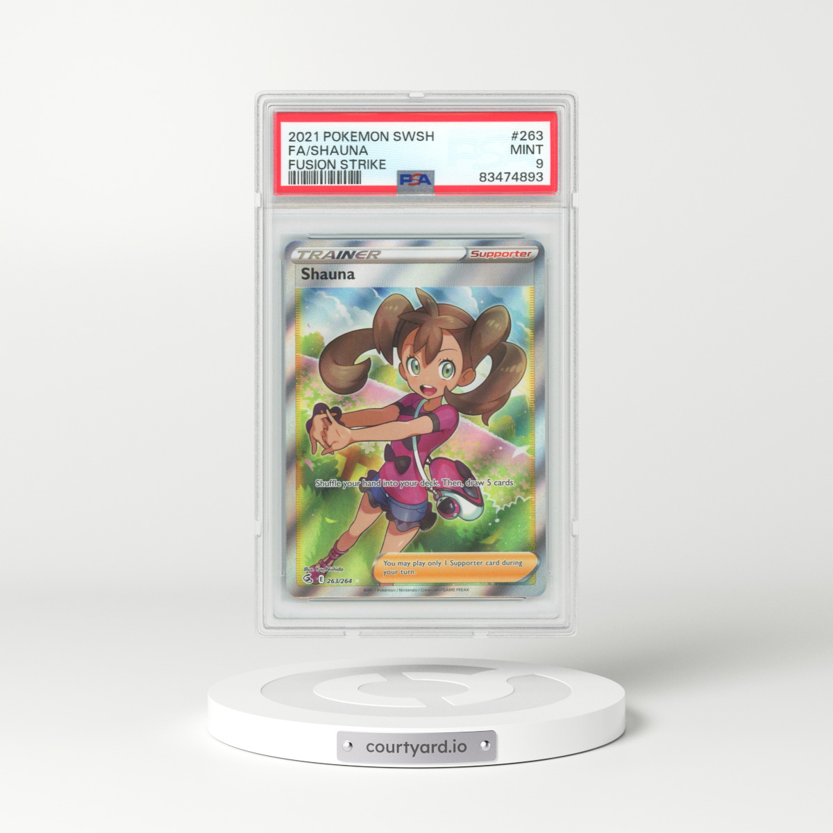 2021 Fusion Strike #263 Shauna - Full Art Holo (PSA 9 MINT)