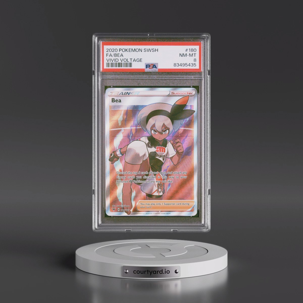 2020 Pokémon Sword & Shield Vivid Voltage #180 Bea - Full Art (PSA 8 NM-MT)