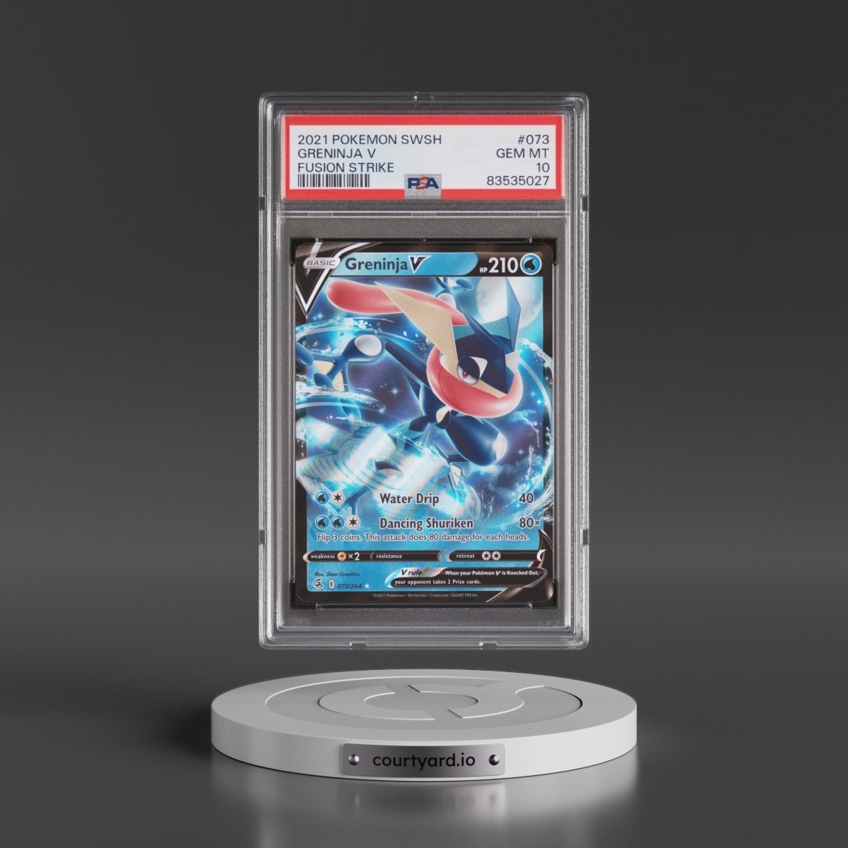 2021 Pokémon Sword & Shield Fusion Strike #073 Greninja V - Holo (PSA 10 GEM MINT)