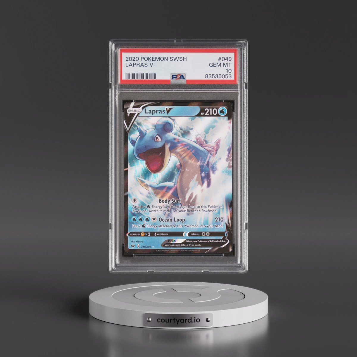2020 Pokémon Sword & Shield #049 Lapras V - Holo (PSA 10 GEM MINT)