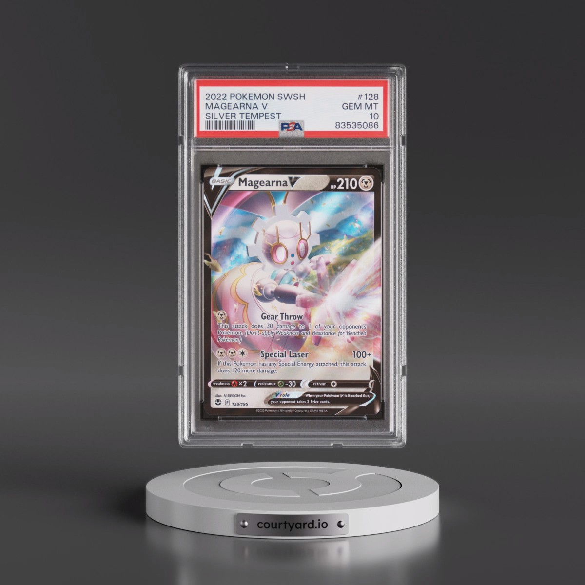 2022 Pokémon Sword & Shield Silver Tempest #128 Magearna V - Holo (PSA 10 GEM MINT)