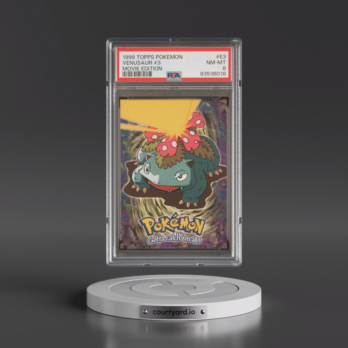 1999 Topps Pokémon the Movie Edt #E3 Venusaur #3 (PSA 8 NM-MT)