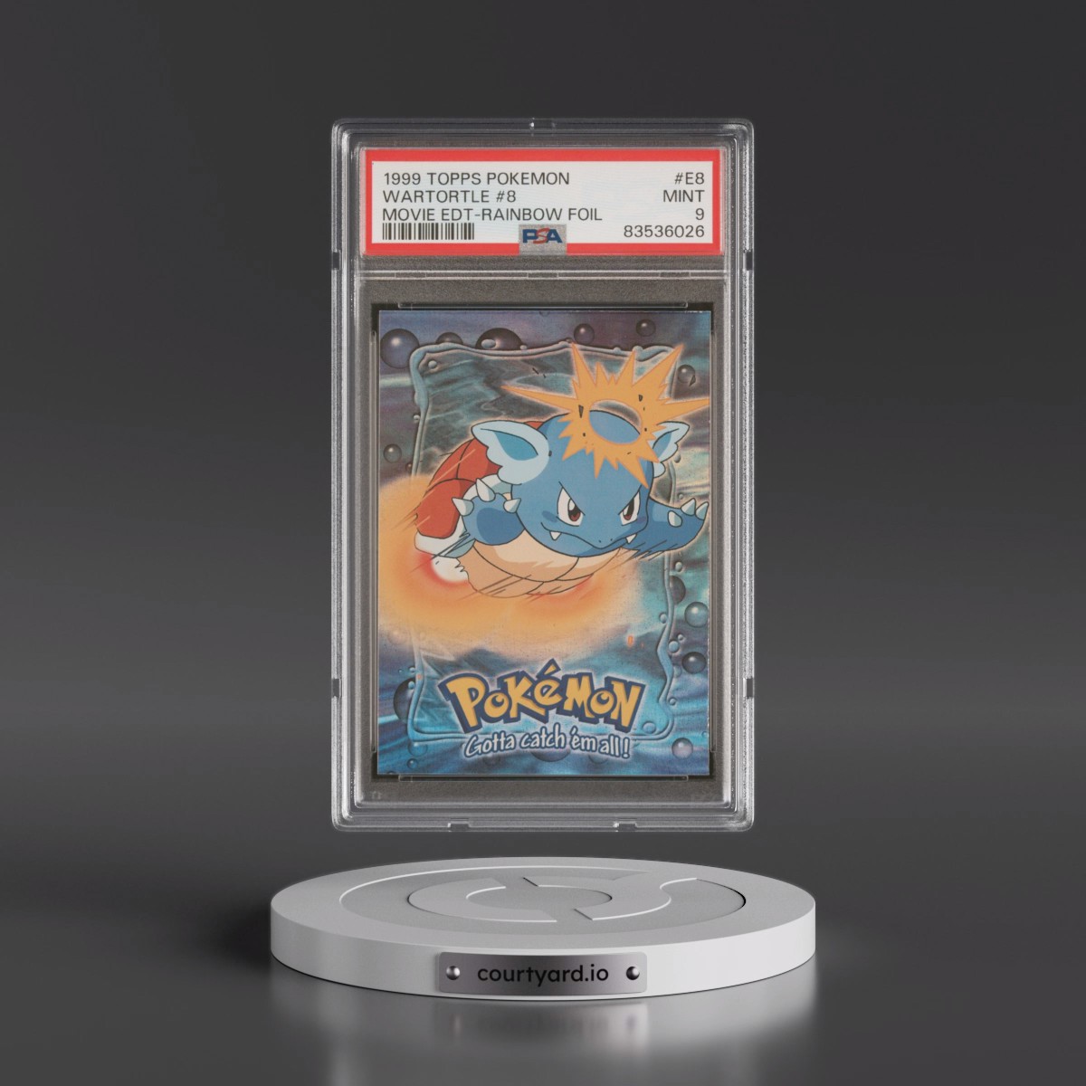 1999 Topps Pokémon the Movie Edt #E8 Wartortle #8 - Rainbow Foil (PSA 9 MINT)