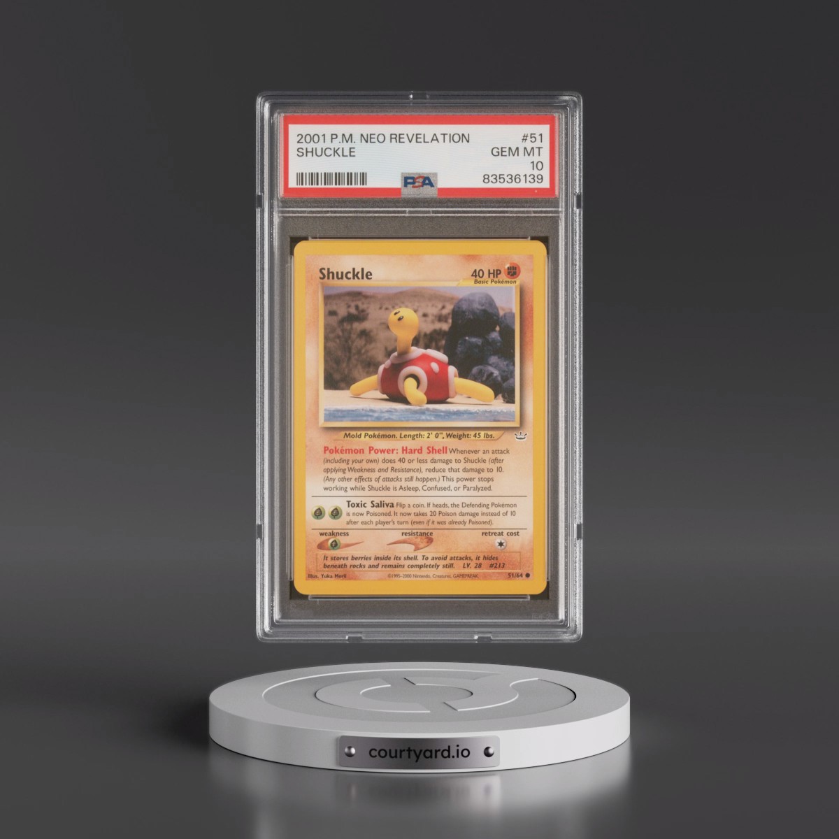 2001 Pokémon Neo Revelation #51 Shuckle (PSA 10 GEM MINT)