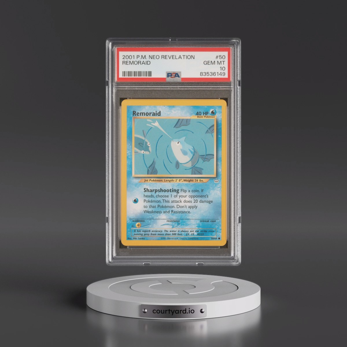 2001 Pokémon Neo Revelation #50 Remoraid (PSA 10 GEM MINT)
