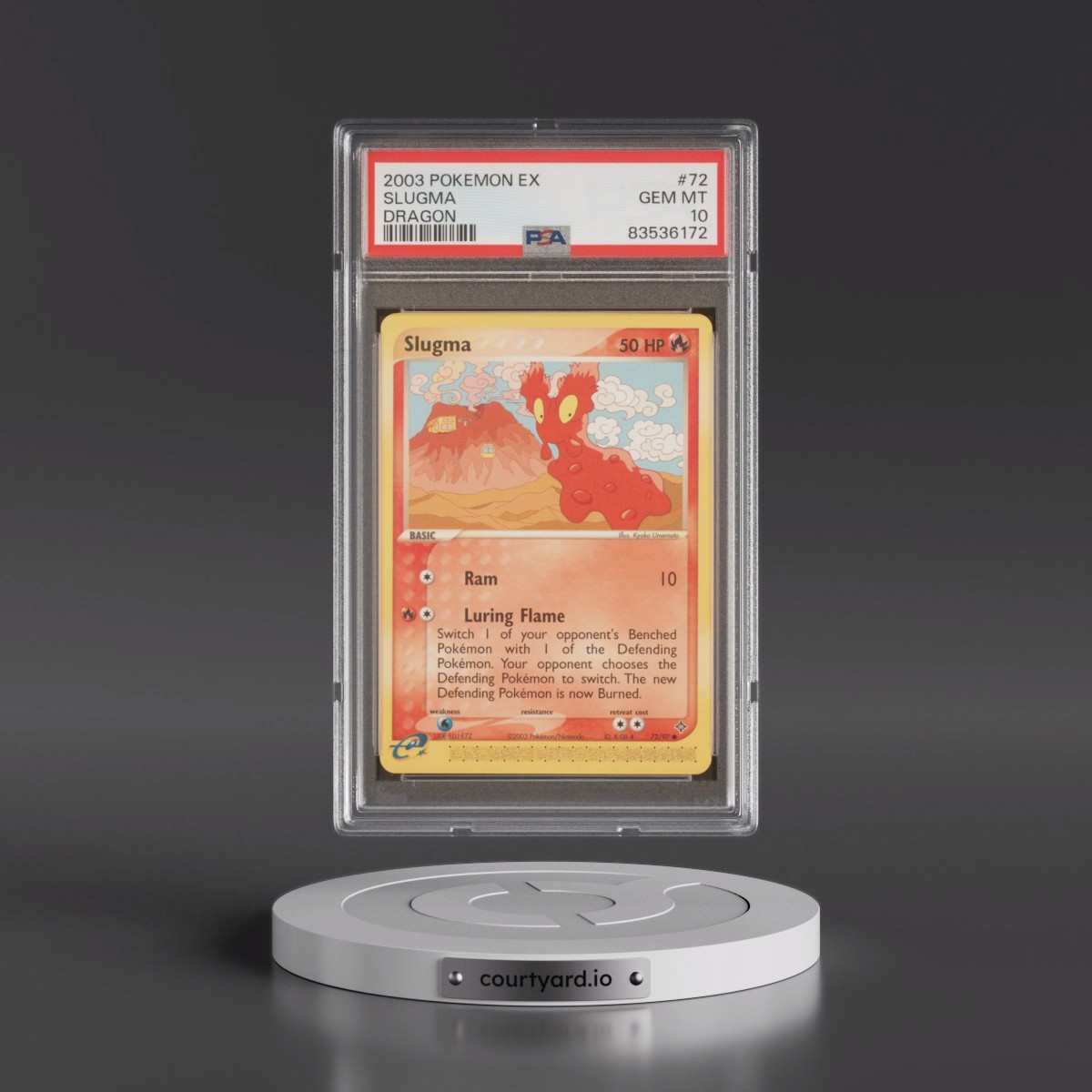 2003 Pokémon EX Dragon #72 Slugma (PSA 10 GEM MINT)
