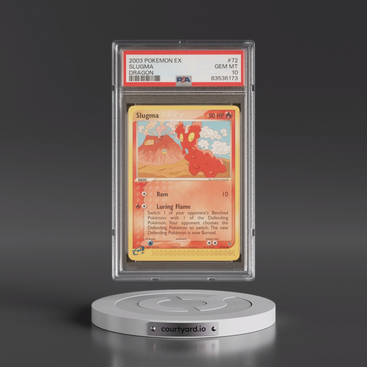 2003 Pokémon EX Dragon #72 Slugma (PSA 10 GEM MINT)