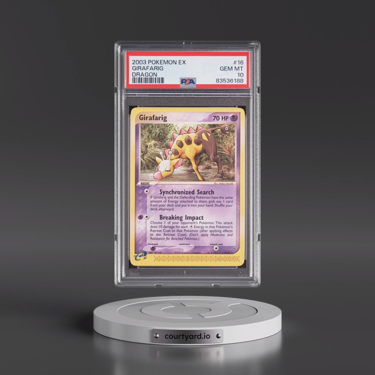 2003 Pokémon EX Dragon #16 Girafarig (PSA 10 GEM MINT)