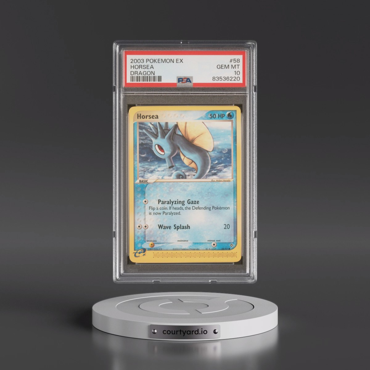 2003 Pokémon EX Dragon #58 Horsea (PSA 10 GEM MINT)