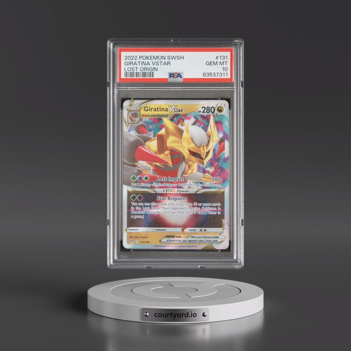 2022 Pokémon Sword & Shield Lost Origin #131 Giratina Vstar (PSA 10 GEM MINT)