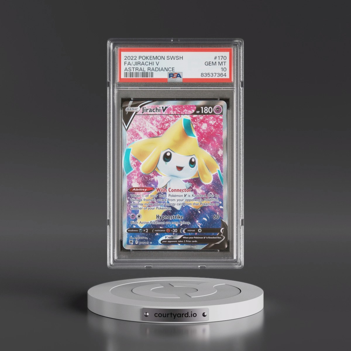 2022 Pokémon Sword & Shield Astral Radiance #170 Jirachi V - Holo Full Art (PSA 10 GEM MINT)