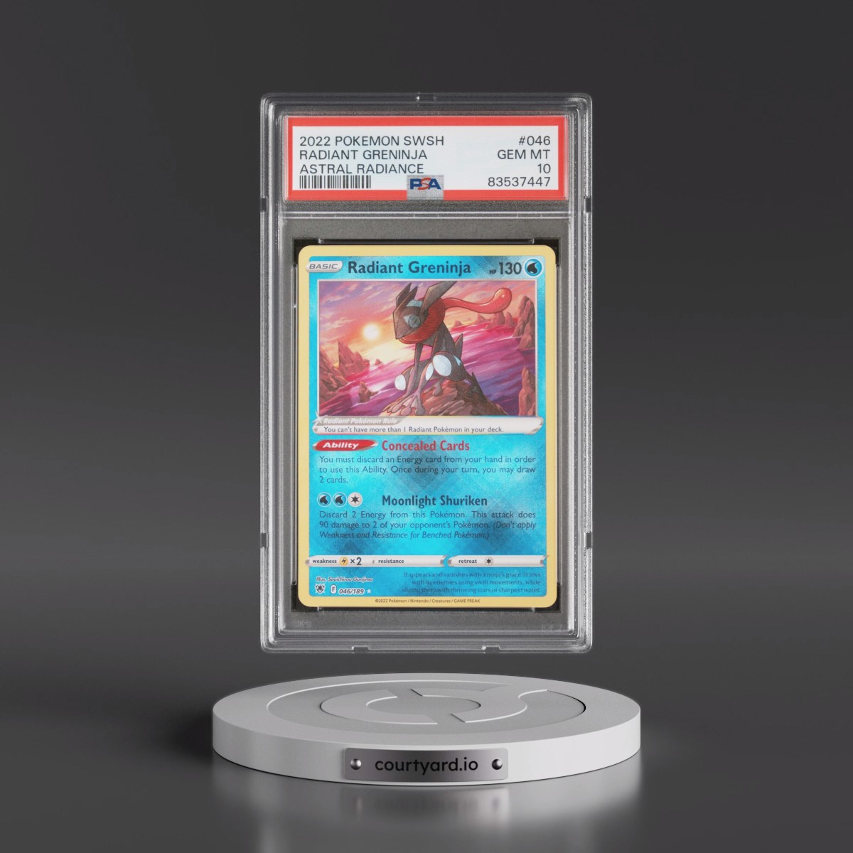2022 Pokémon Sword & Shield Astral Radiance #046 Radiant Greninja - Holo (PSA 10 GEM MINT)