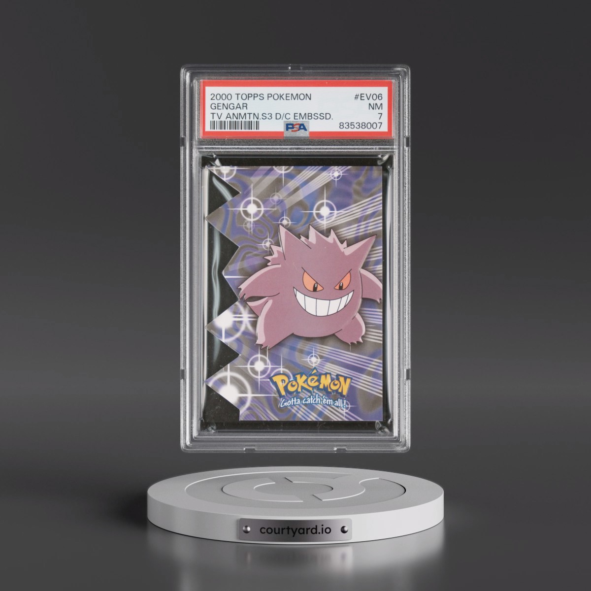 2000 Topps Pokémon TV Animation Series 3 Die-Cut Embossed #EV06 Gengar (PSA 7 NM)