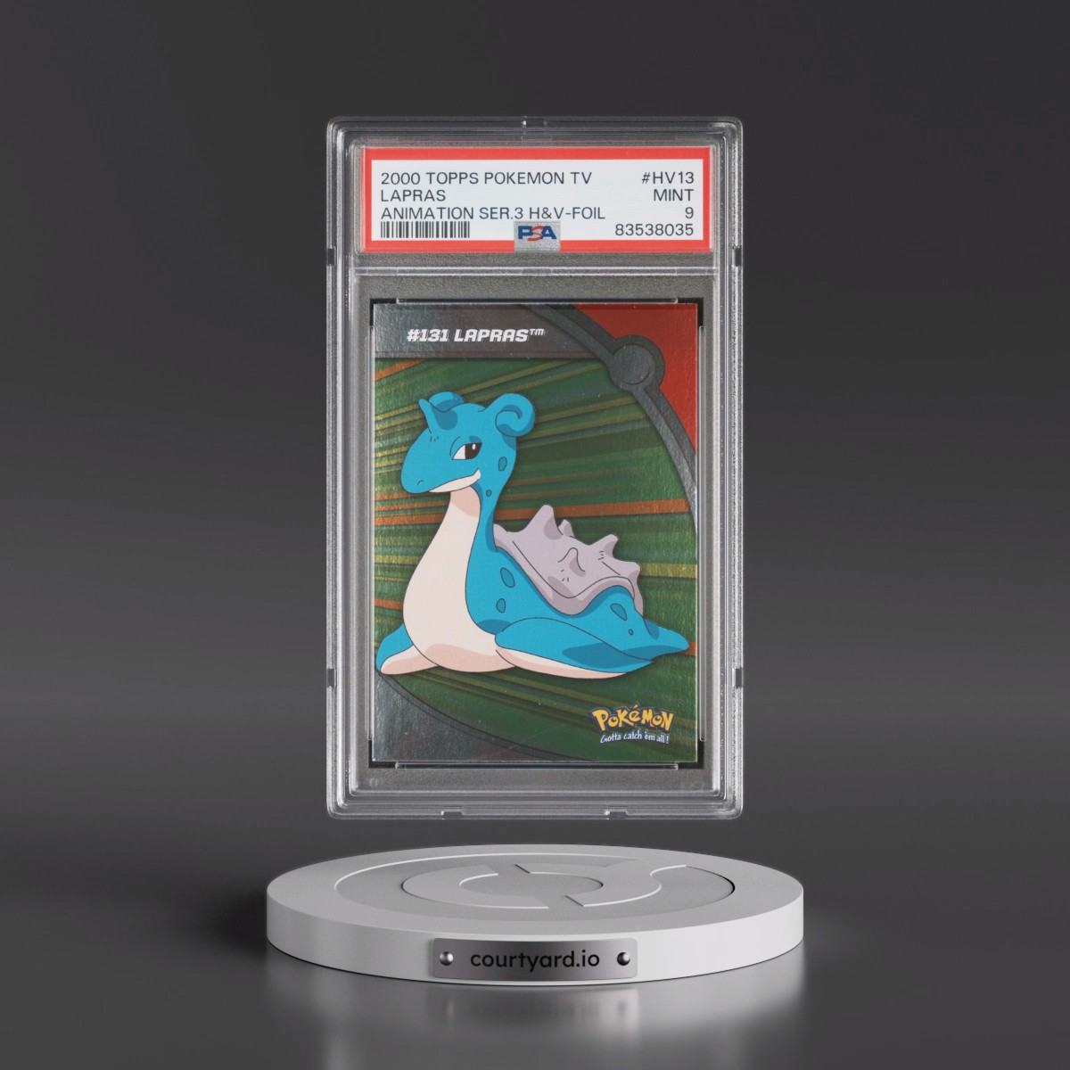 2000 Topps Pokémon TV Animation Series 3 Heroes & Villains #HV13 Lapras - Foil (PSA 9 MINT)