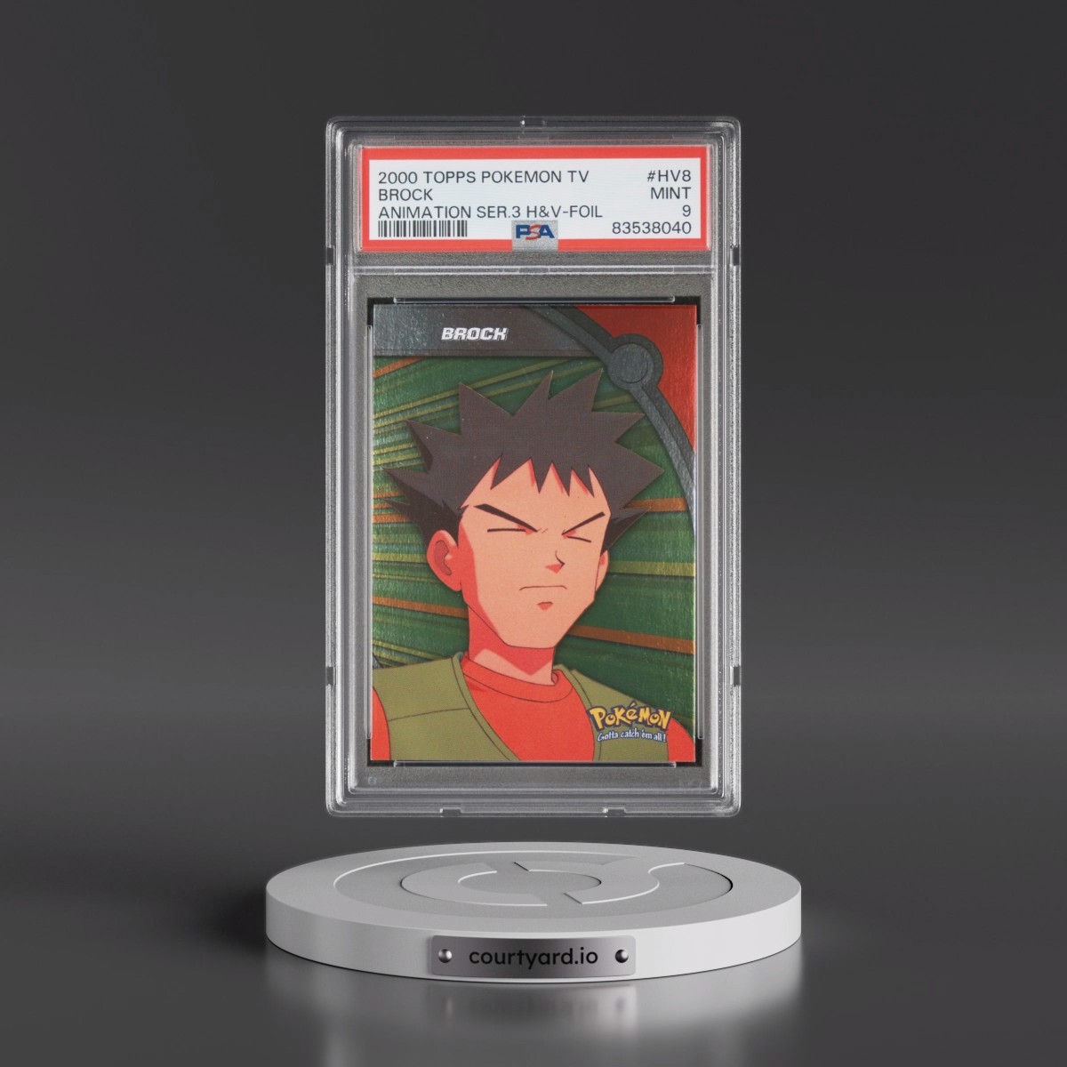 2000 Topps Pokémon TV Animation Series 3 Heroes & Villains #HV8 Brock - Foil (PSA 9 MINT)