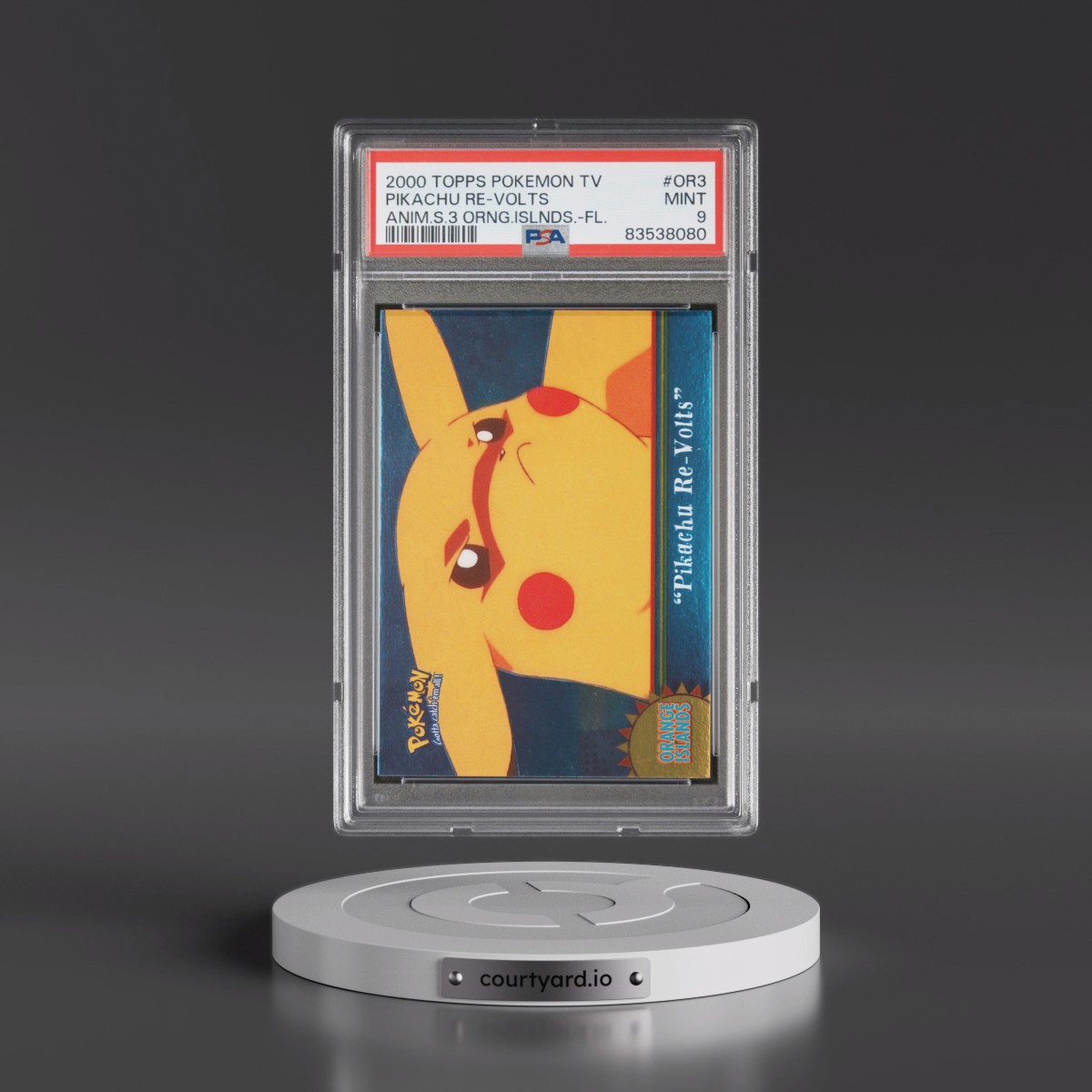 2000 Topps Pokémon TV Animation Series 3 Orange Islands #OR3 Pikachu RE-Volts - Foil (PSA 9 MINT)