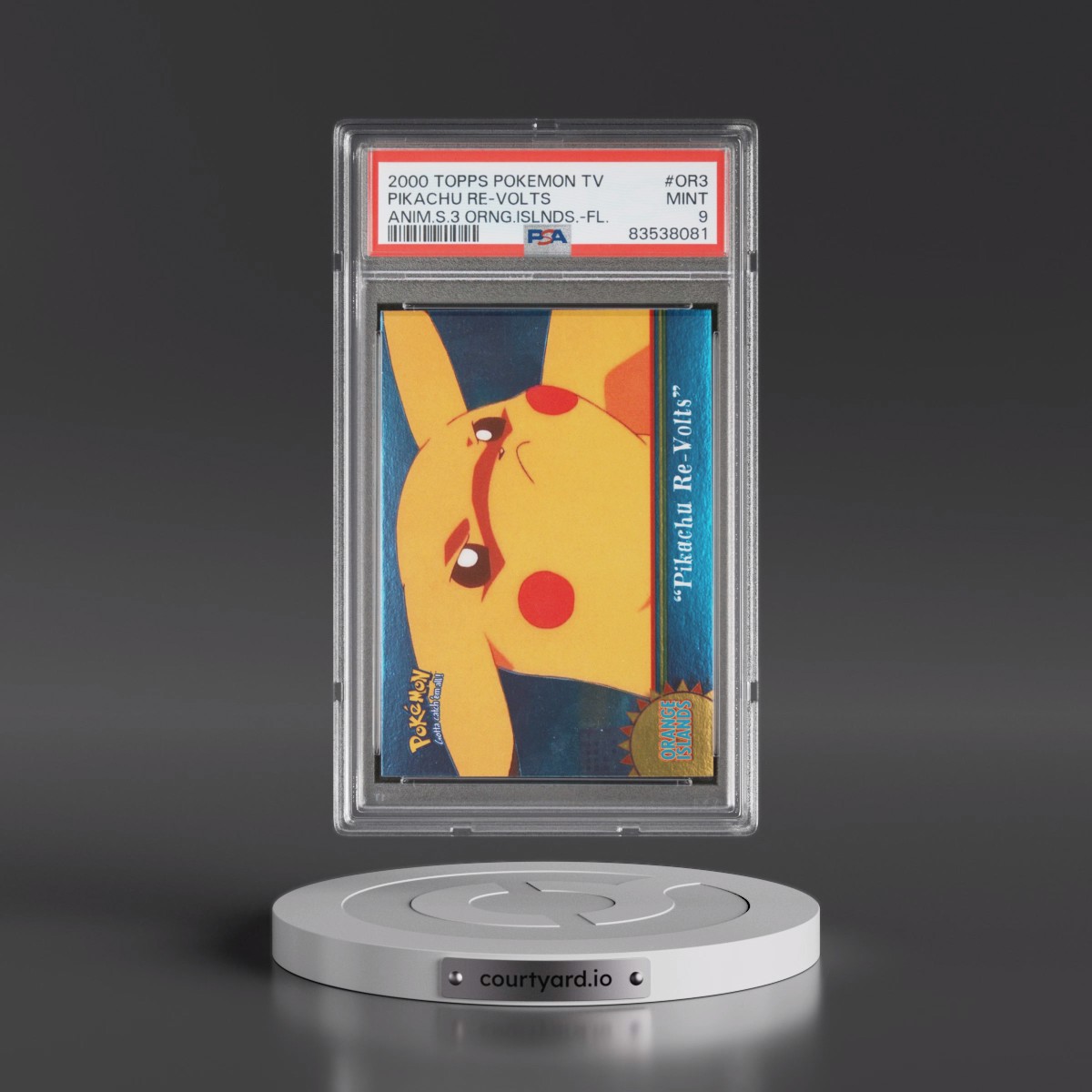 2000 Topps Pokémon TV Animation Series 3 Orange Islands #OR3 Pikachu RE-Volts - Foil (PSA 9 MINT)