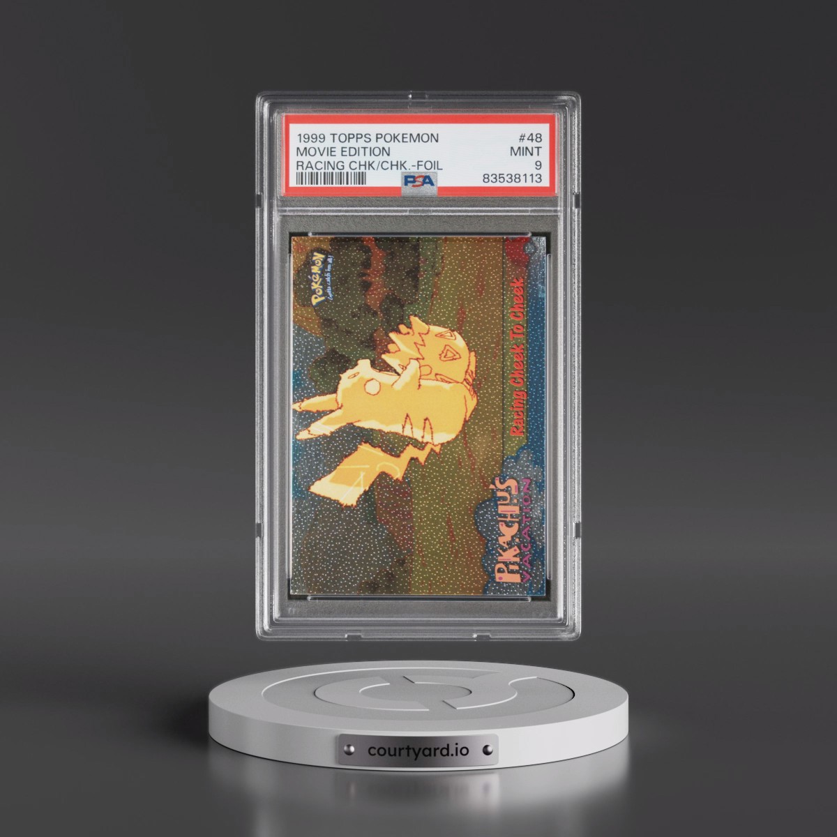 1999 Topps Pokémon the Movie Edt #48 Movie Edition - Racing Cheek to Cheek-Foil (PSA 9 MINT)