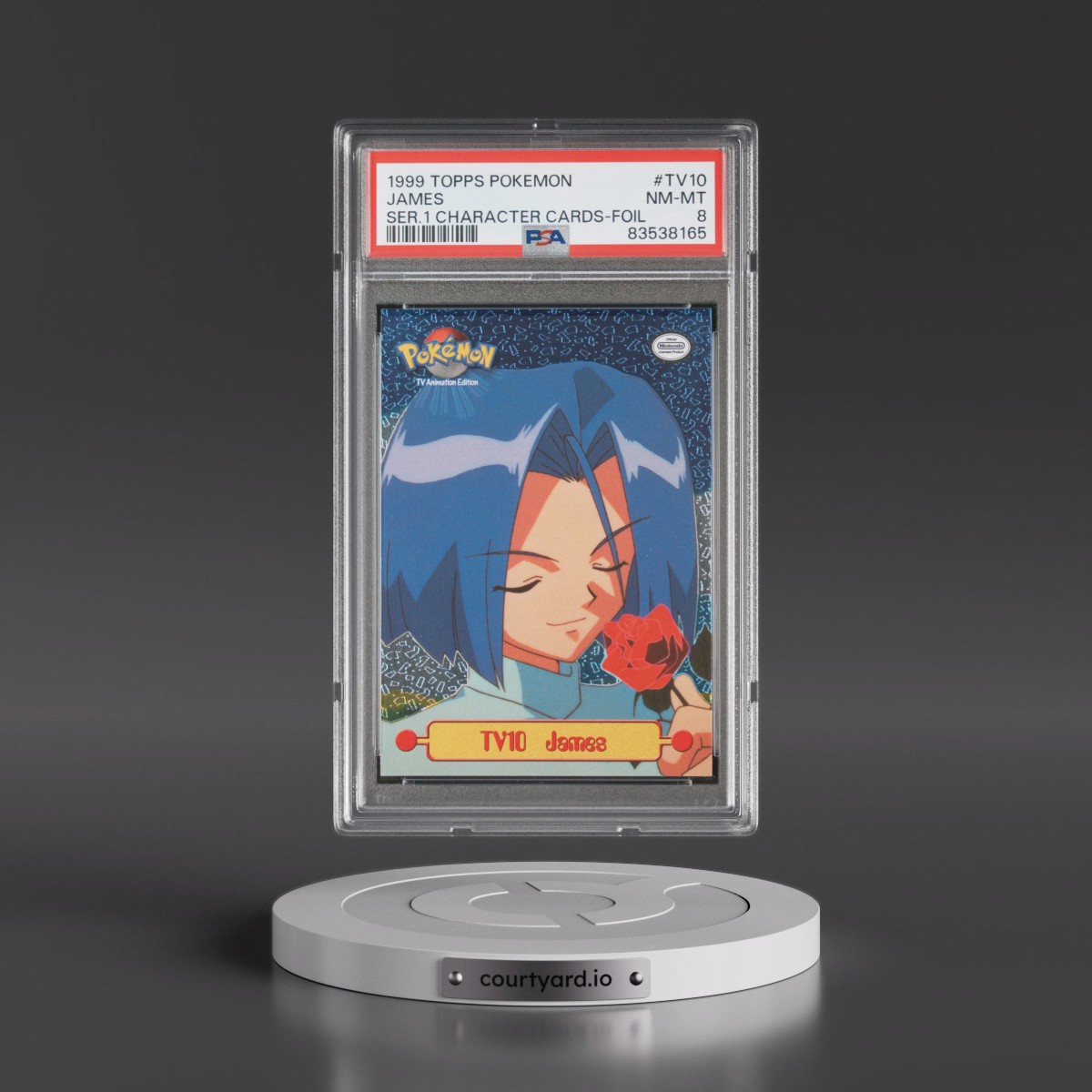 1999 Topps Pokémon Series 1 Character Cards #TV10 James - Foil (PSA 8 NM-MT)